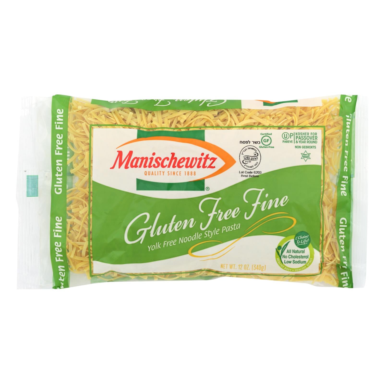 Manischewitz, Manischewitz Gluten Free Fine Egg Noodles - Case of 12 - 12 OZ (Pack of 12)