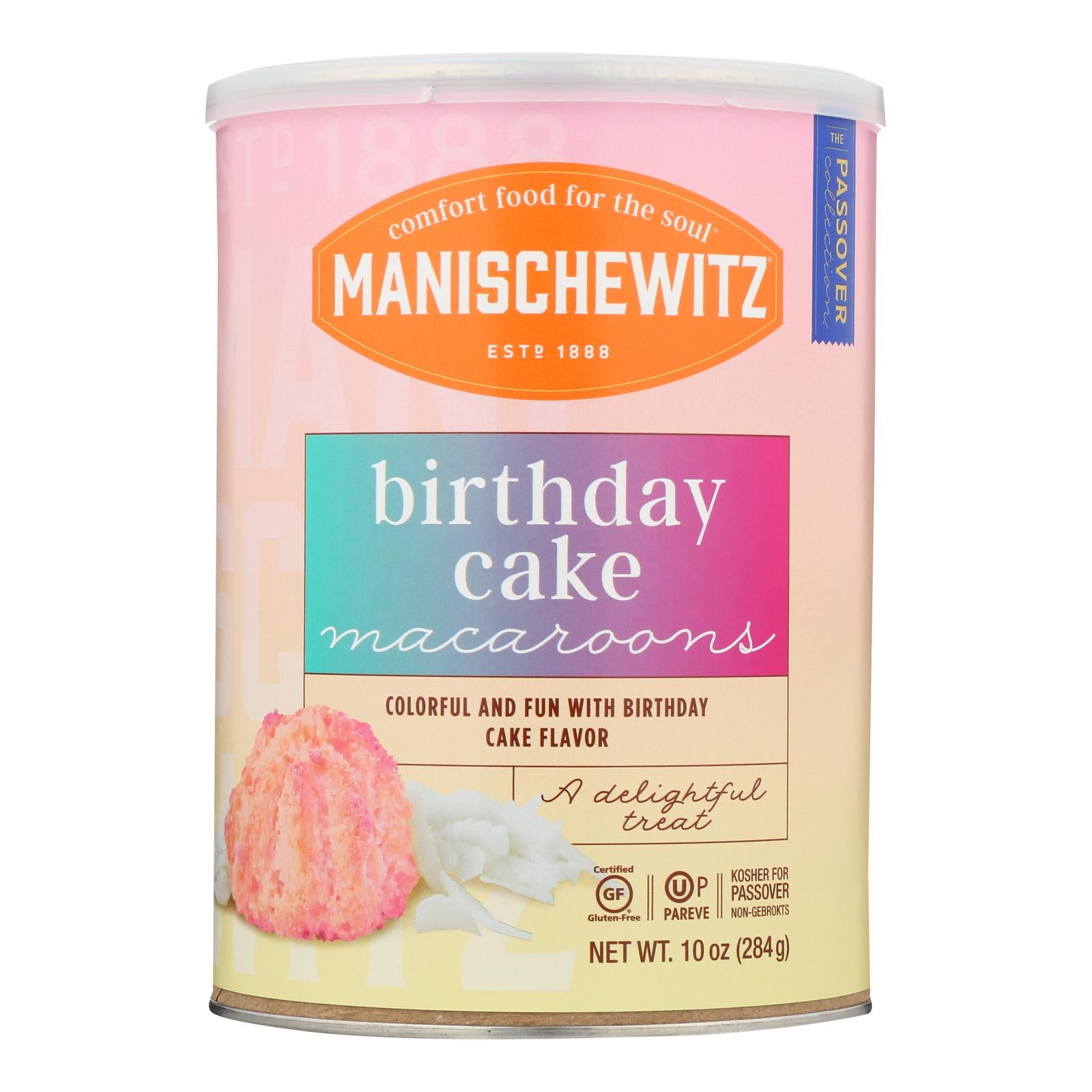 Manischewitz, Manischewitz - Macarons Gâteau d'Anniversaire - Caisse de 12 - 10 OZ (Paquet de 12)