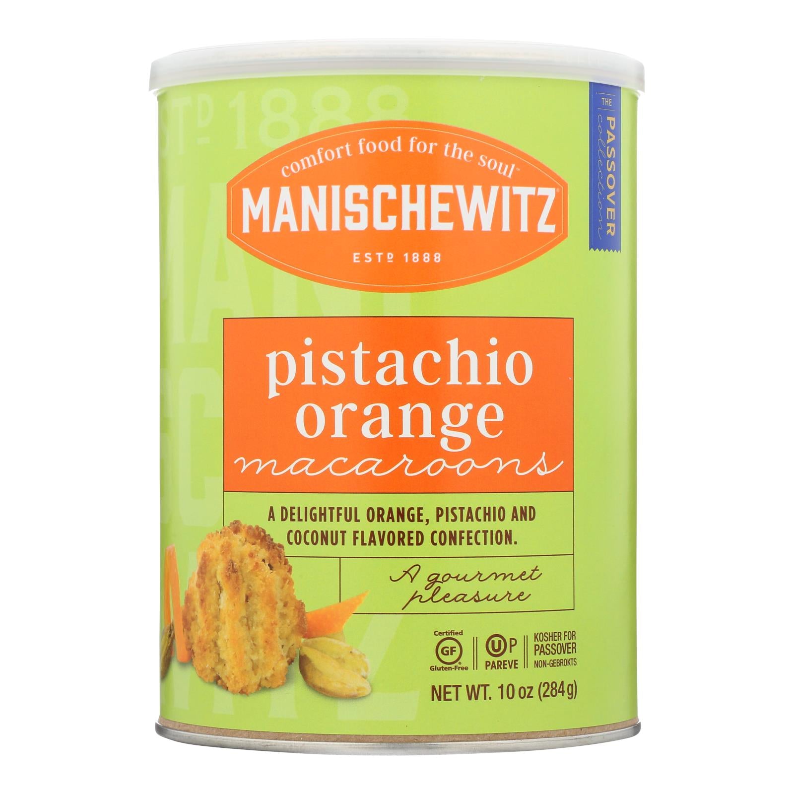 Manischewitz, Manischewitz - Macarons Pist Orng Kosher for Passover - Caisse de 12-10 OZ (paquet de 12)