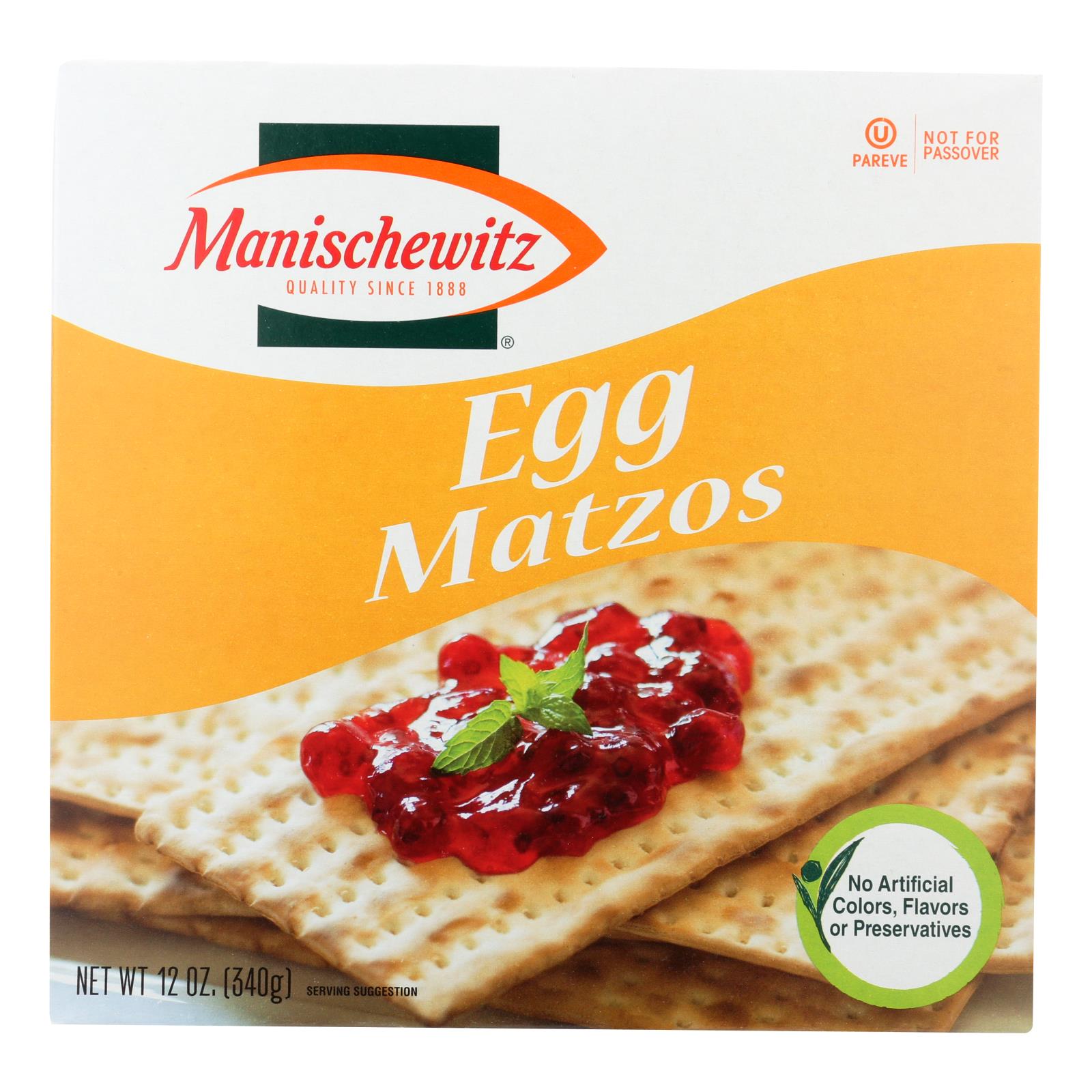 Manischewitz, Manischewitz - Matzo aux œufs - caisse de 12 - 12 oz (paquet de 12)