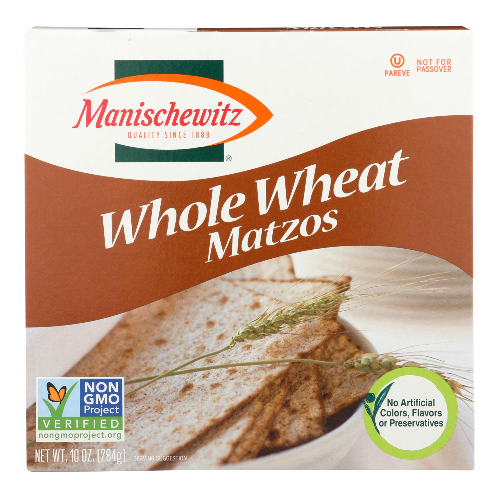 Manischewitz, Manischewitz - Matzo de blé entier - caisse de 12 - 10 oz (paquet de 12)