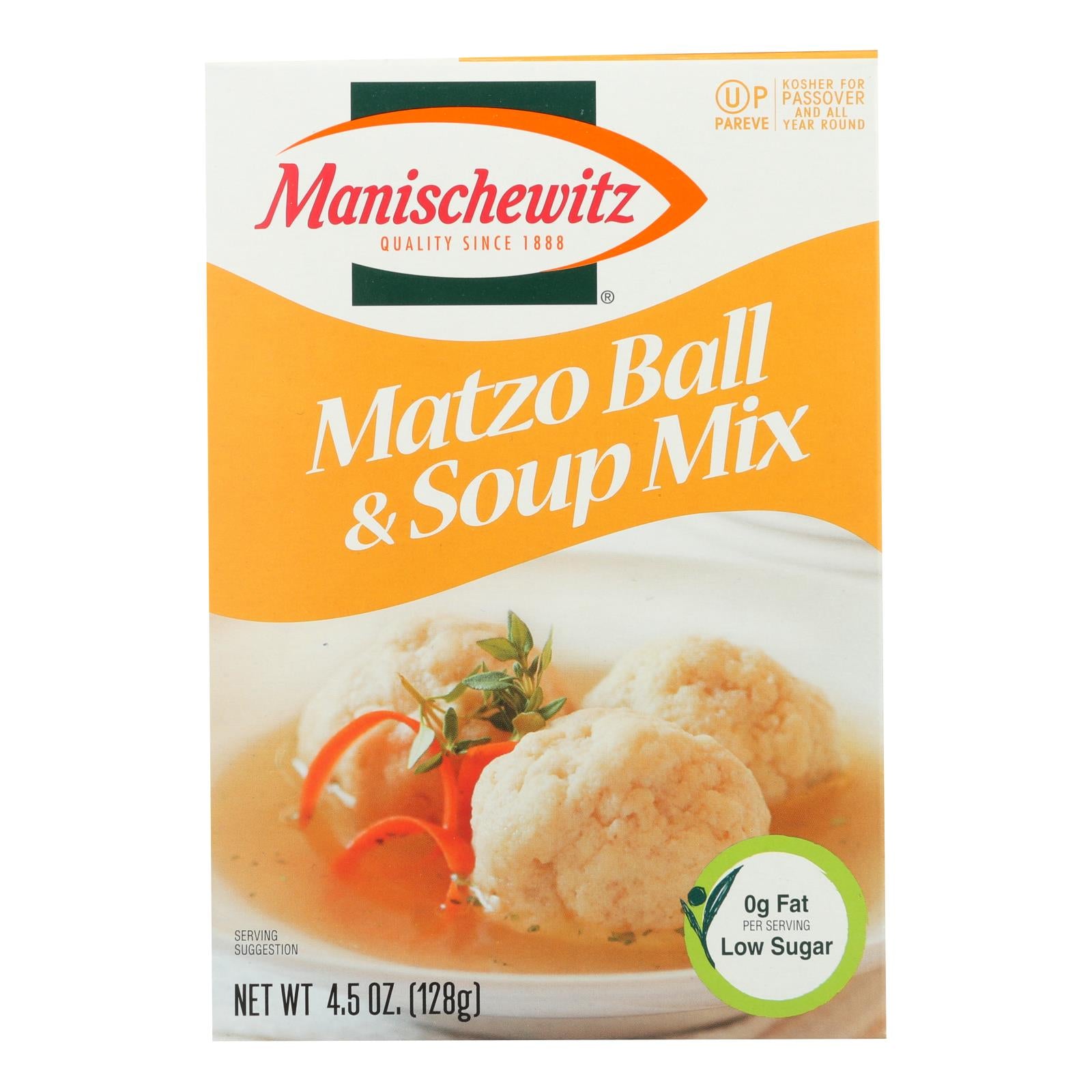 Manischewitz, Manischewitz - Mélange pour boules et soupes Matzo - Caisse de 24 - 4.5 oz.
