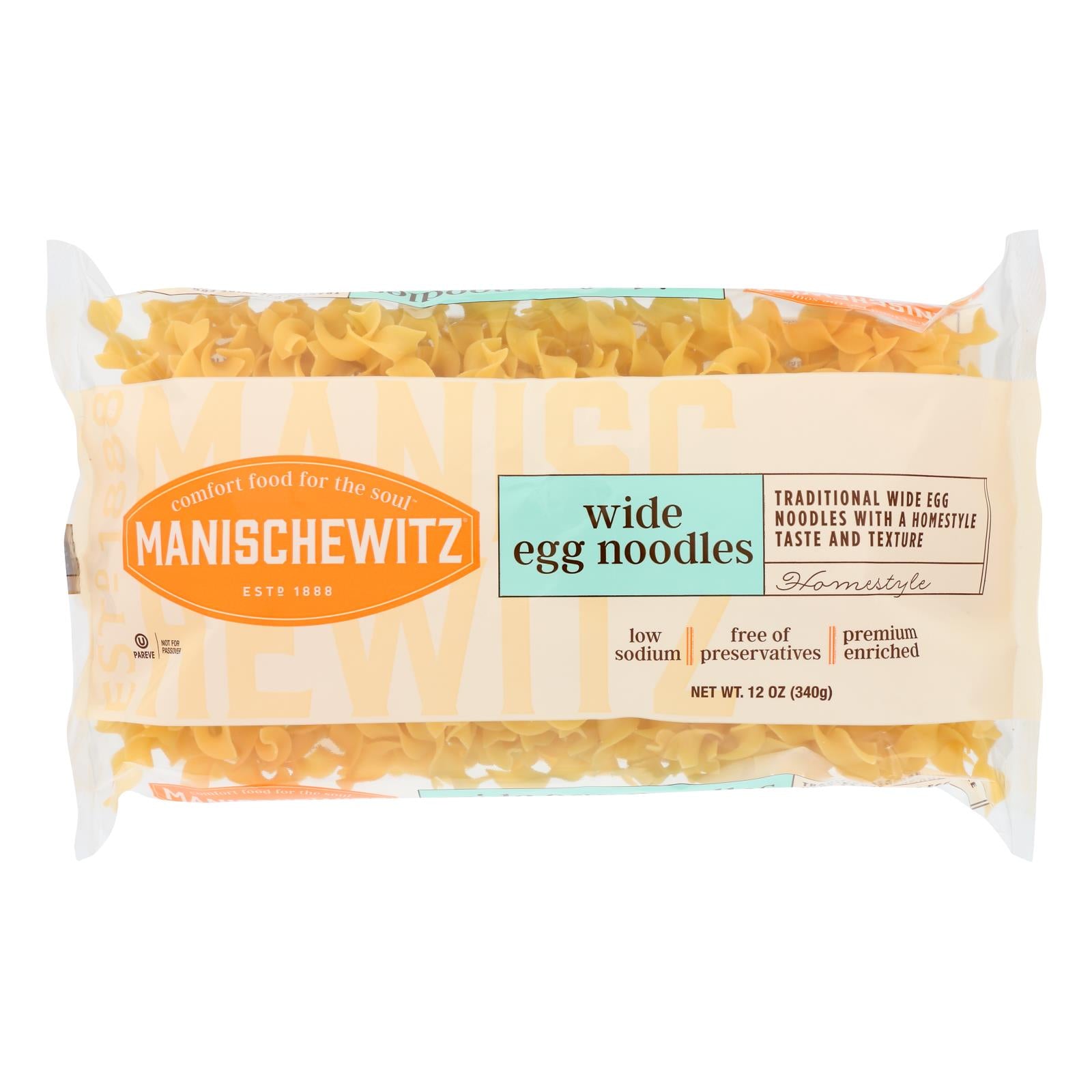 Manischewitz, Manischewitz - Nouilles aux œufs larges - caisse de 12 - 12 oz (paquet de 12)