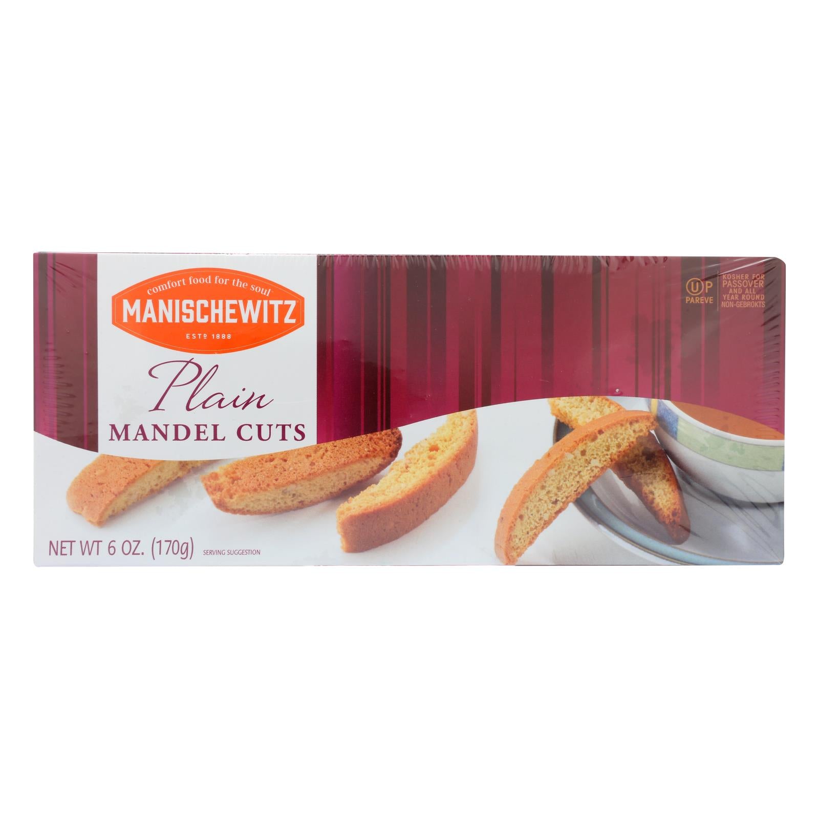 Manischewitz, Manischewitz Plain Mandel Cuts - caisse de 12 - 6 OZ (paquet de 12)