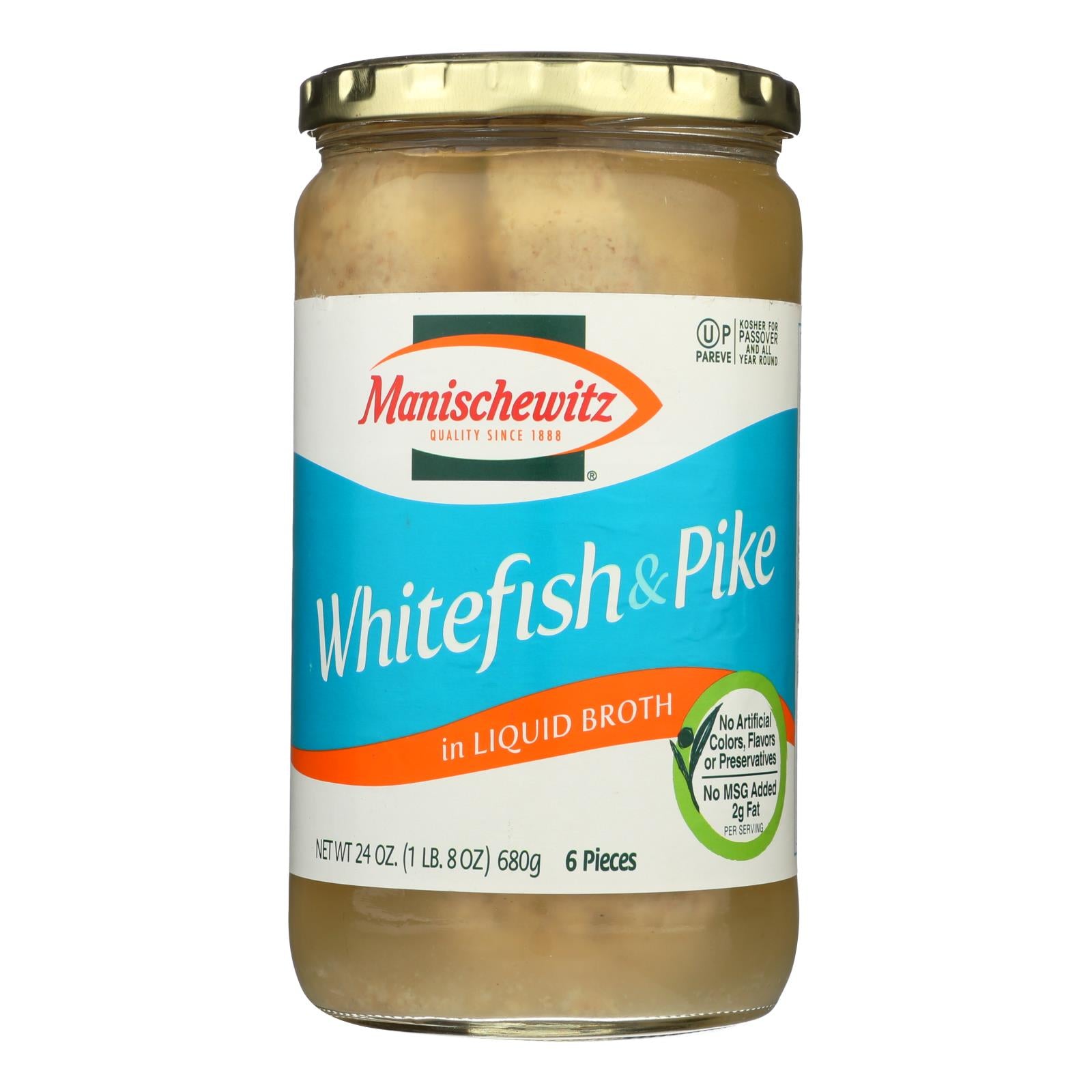 Manischewitz, Manischewitz Poisson blanc et brochet - Caisse de 12 - 24 OZ