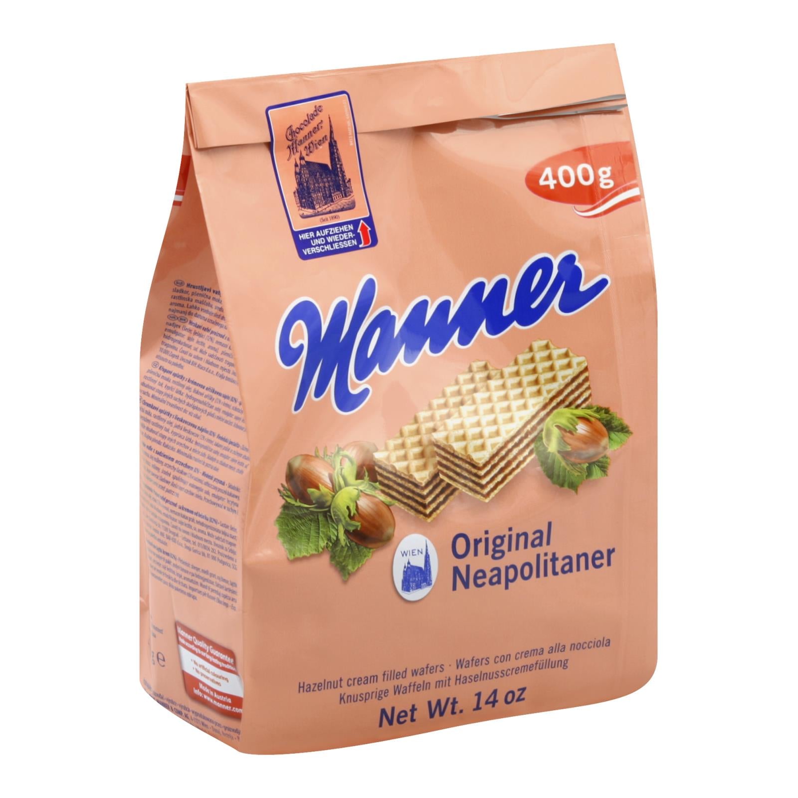 Manière, Manner - Gaufrette Crème de Noisettes - Carton de 10 - 14 OZ (Pack de 10)