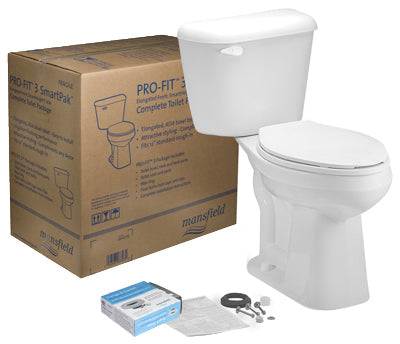MANSFIELD PLUMBING PRODUCTS LLC, Mansfield Alto Pro-Fit 3 Toilette complète allongée blanche de 1,28 gal conforme à l'ADA