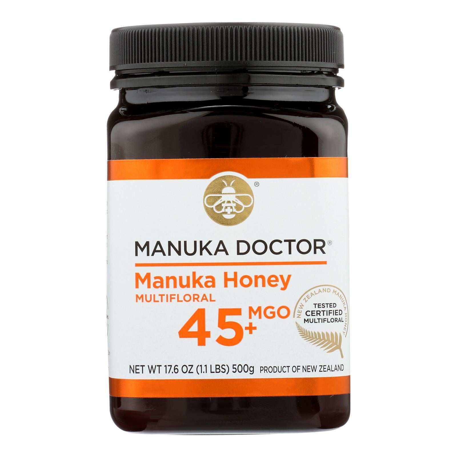 Docteur Manuka, Manuka Doctor - Miel de Manuka Mf Mgo45+ 500g - Carton de 6-17.6 OZ (Pack de 6)