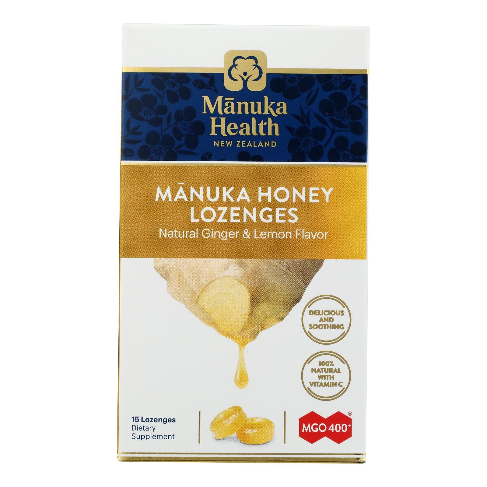Santé Manuka, Manuka Health - Loz Honey Mgo 400+lem Ginger - 1 Each 1-15 CT