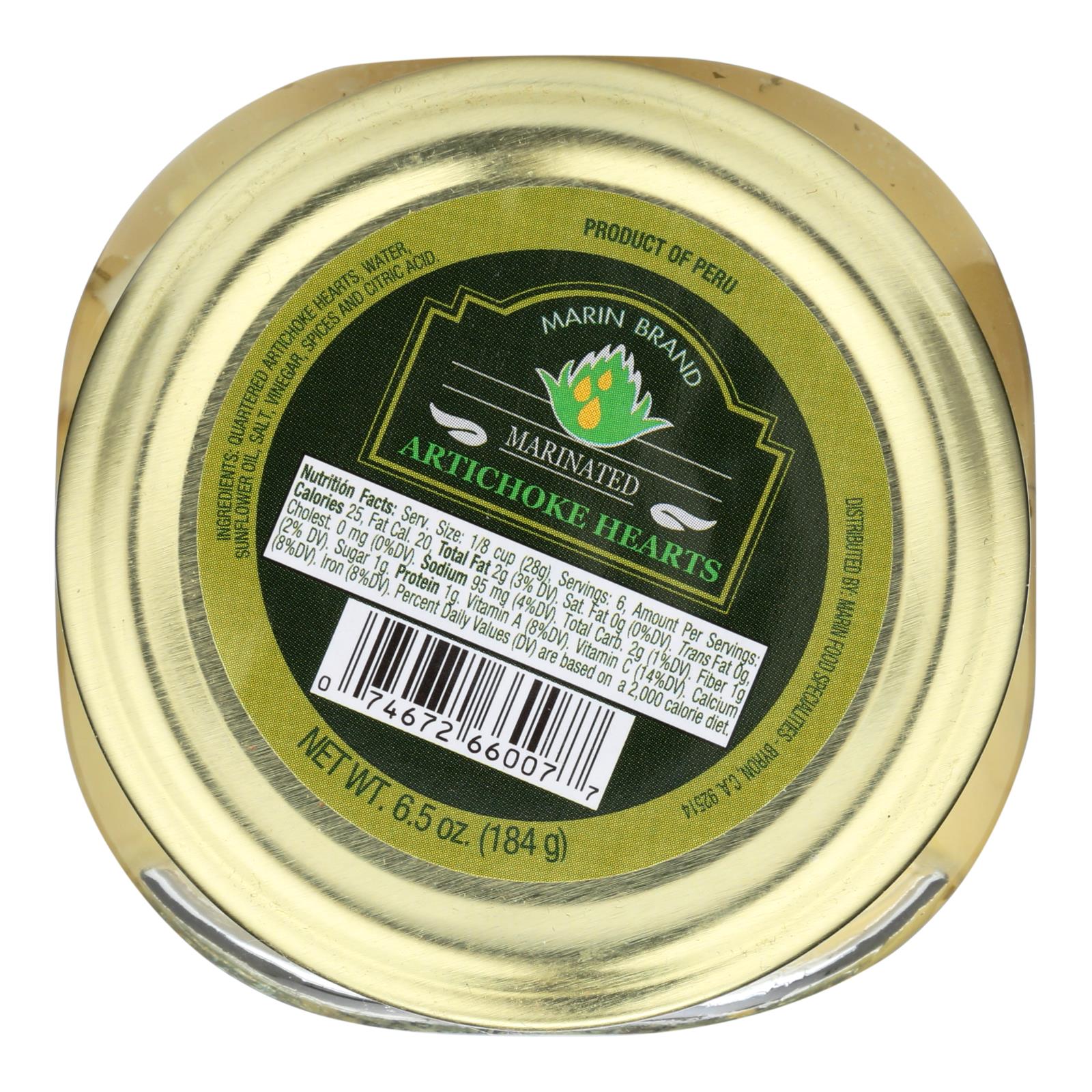Spécialités alimentaires du Marin, Marin Food Specialties Coeurs d'artichauts marinés - Caisse de 12 - 6 oz (paquet de 12)