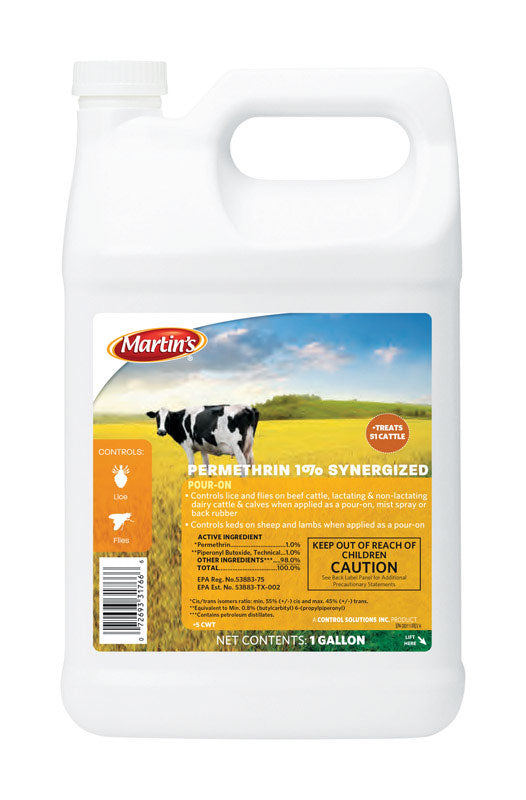 CONTROL SOLUTIONS INC, Martin's Permethrin 1% Synergized Insect Killer Liquid Pour-On 1 gal.