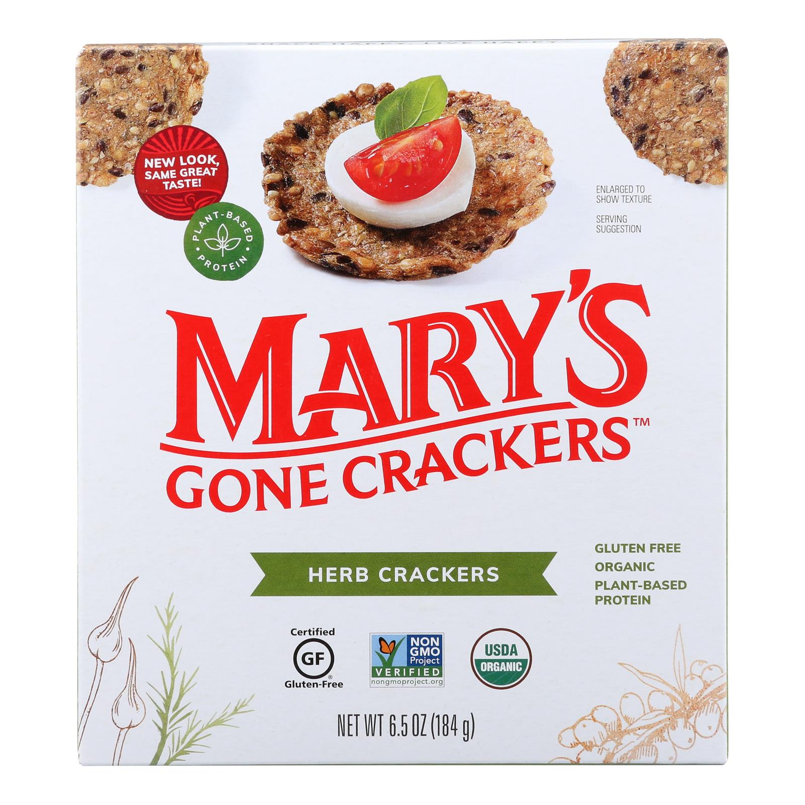 Craquelins de Mary's Gone, Mary's Gone Crackers Crackers aux herbes - Caisse de 6 - 6.5 OZ (paquet de 6)