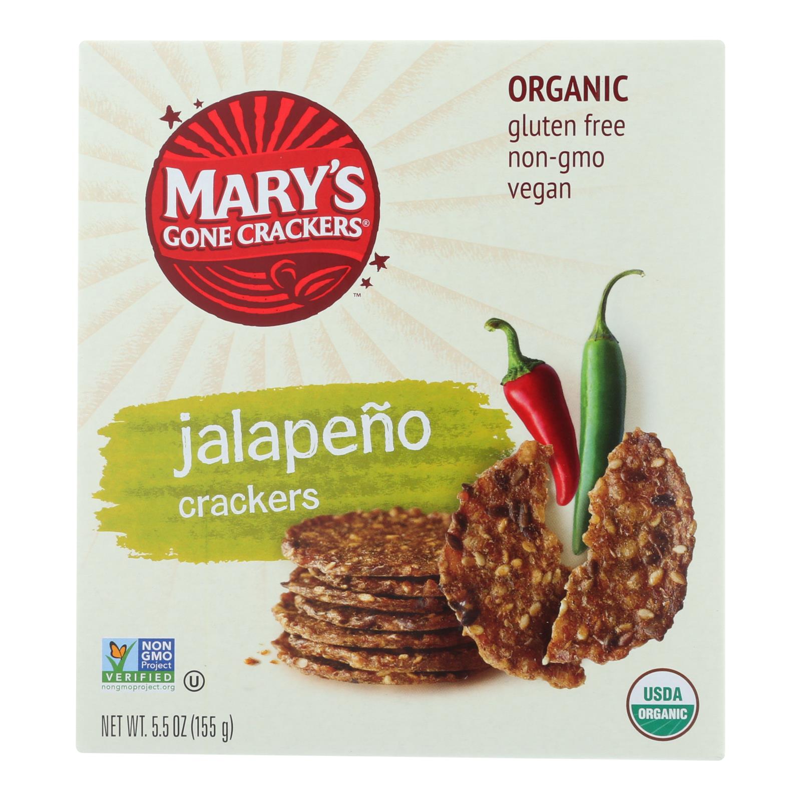 Craquelins de Mary's Gone, Mary's Gone Crackers Hot 'N Spicy Jalapeno Crackers - Caisse de 6 - 5.5 OZ (paquet de 6)