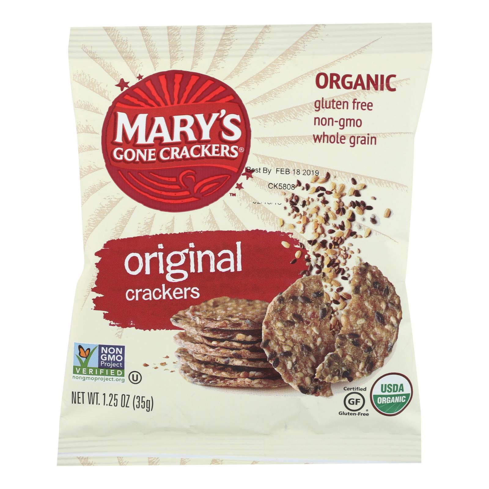 Craquelins de Mary's Gone, Mary's Gone Crackers Original Crackers - Caisse de 20 - 1.25 OZ (paquet de 20)