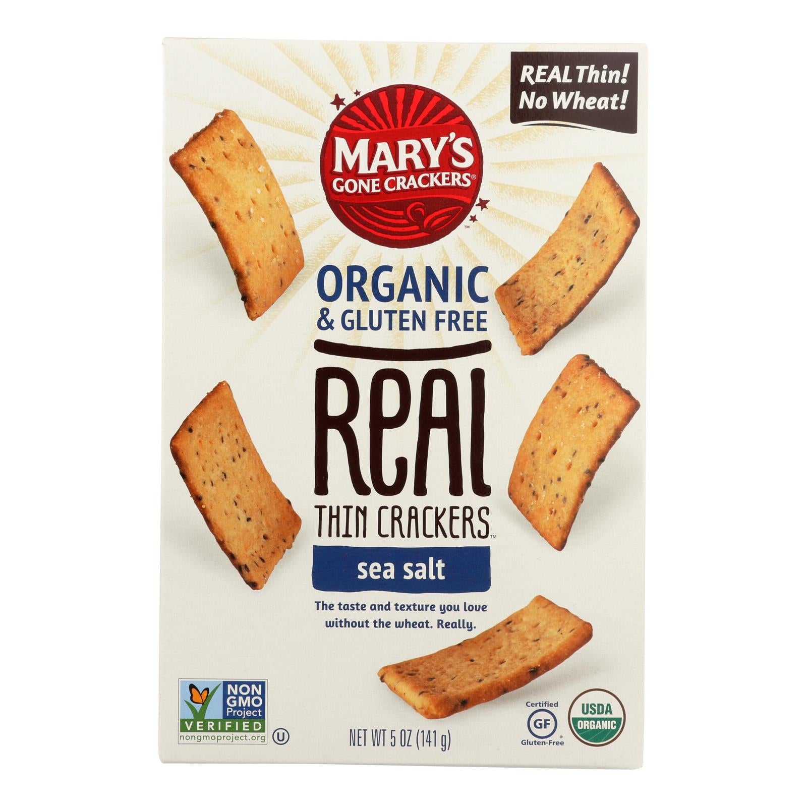 Craquelins de Mary's Gone, Mary's Gone Crackers Real Thin Crackers - Caisse de 6 - 5 OZ (paquet de 6)