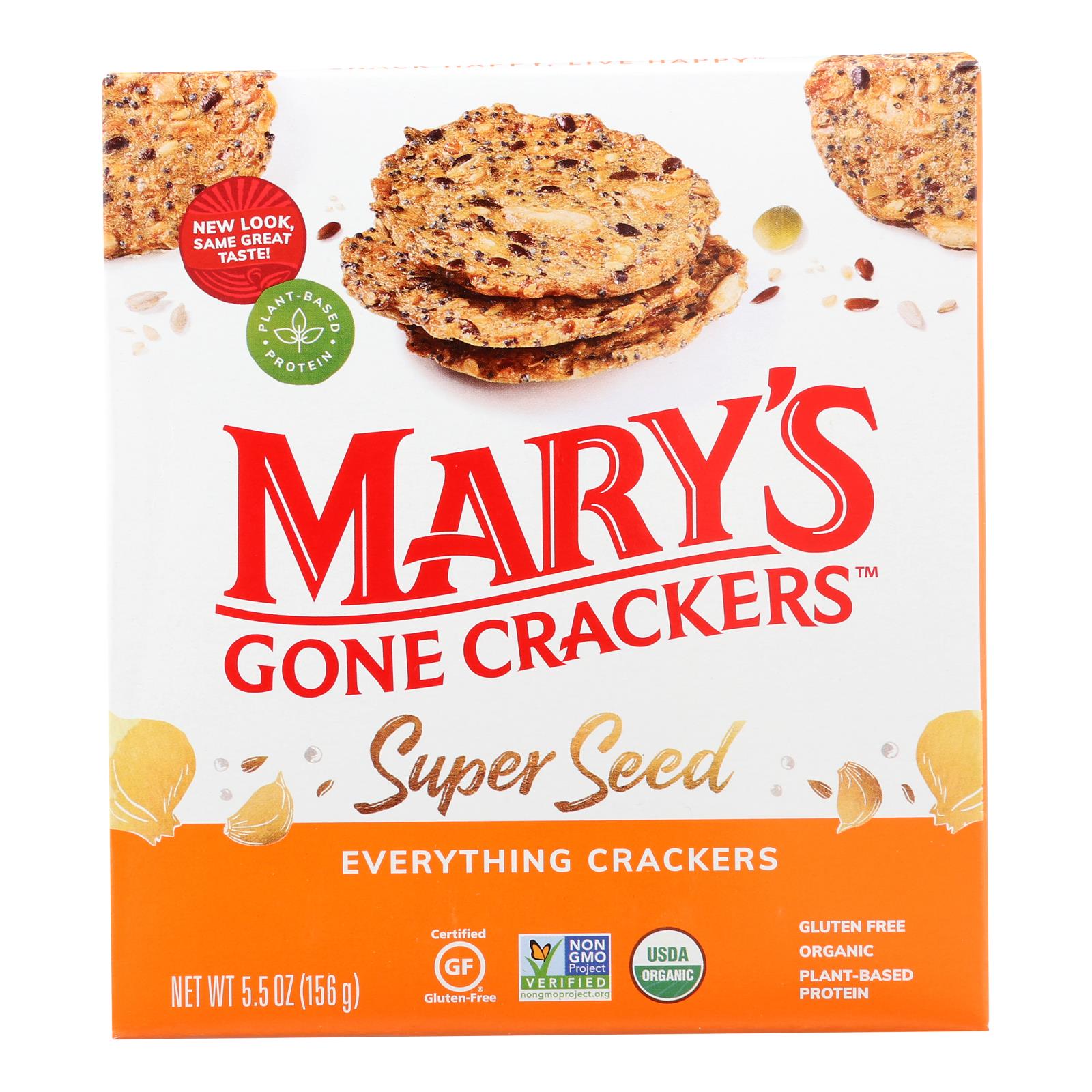 Craquelins de Mary's Gone, Mary's Gone Crackers Super Seed - Everything - Caisse de 6 - 5.5 oz (paquet de 6)