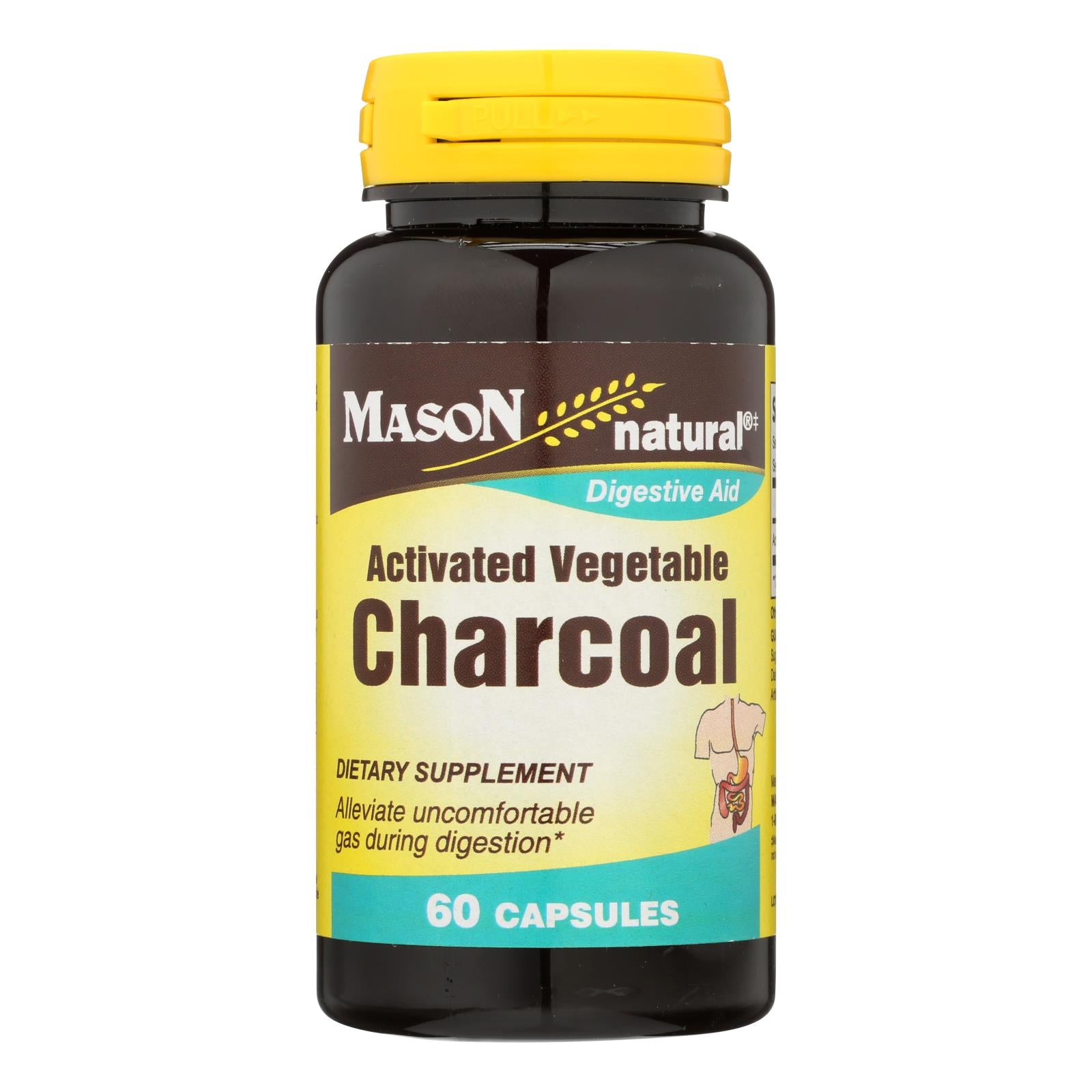 Mason Naturals, Mason Natural Activated Vegetable Charcoal Dietary Supplement - 1 each - 60 CAP