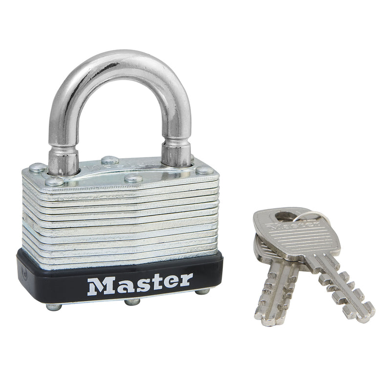 Master Lock Company Llc, Master Lock 1-1/16 in. H x 1 in. W x 1-3/4 in. Laminated Steel Warded Locking Padlock 1 pk Keyed Alike