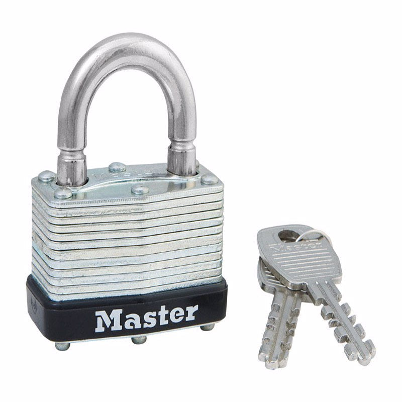 Master Lock Company Llc, Master Lock 1-1/16 in. H x 1 in. W x 1-3/4 in. Laminated Steel Warded Locking Padlock 1 pk Keyed Alike