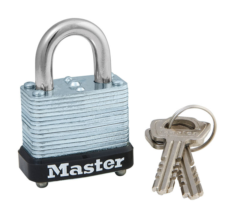 Master Lock Company Llc, Master Lock 1-1/16 in. H x 3/4 in. L x 1-1/8 po. Laminated Steel Warded Locking Padlock 1 pk (Pack de 4)