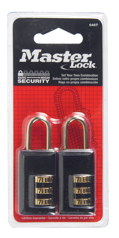 Master Lock Company Llc, Master Lock 1-1/2 in. H X 1/2 in. W X 1-3/16 in. L Acier 3-Dial Combination Padlock