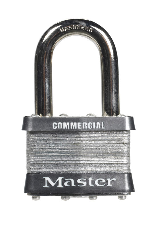 Master Lock Company Llc, Master Lock 1-1/2 in. H x 7/8 in. W x 2 in. Laminated Steel 4-Pin Cylinder Padlock 1 pk Keyed Alike (Pack de 6)