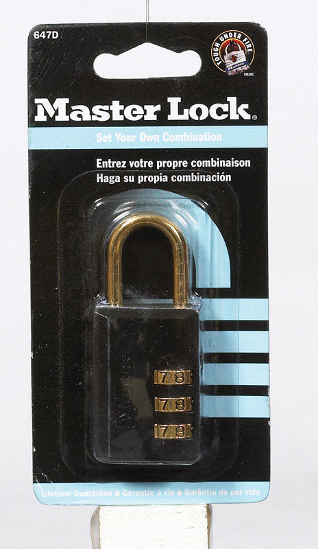 Master Lock Company Llc, Master Lock 1-13/16 in. H X 9/16 in. W X 1-3/16 in. L Acier 3-Dial Combination Padlock