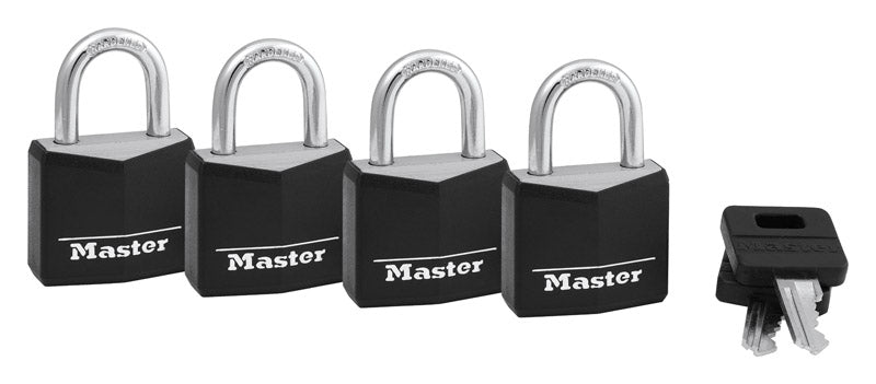 Master Lock Company Llc, Master Lock 1-3/16 in. W Vinyl Covered 4-Pin Cylinder Padlock Keyed Alike