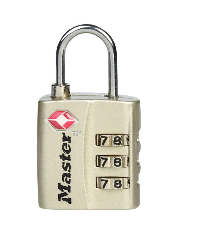 Master Lock Company Llc, Master Lock 1-5/16 in. H X 3/8 in. W X 1-3/16 in. L Metal 3-Dial Combination Luggage Lock