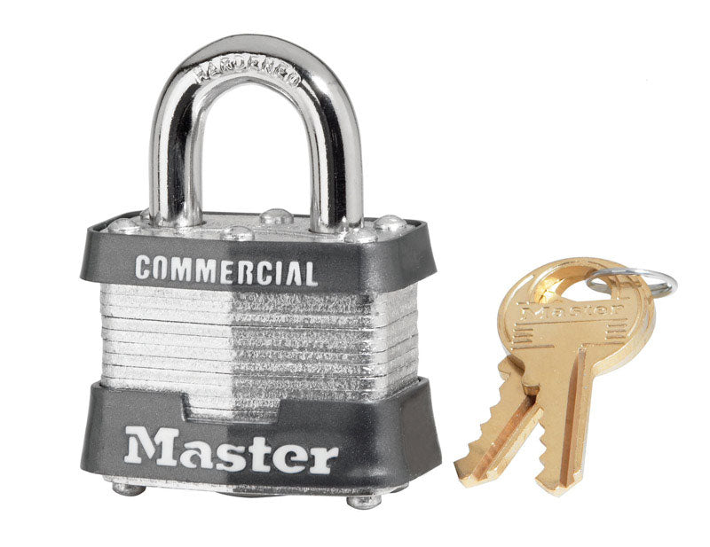 Master Lock Company Llc, Master Lock 1-5/16 in. H x 1-5/8 in. W x 1-1/2 in. Laminated Steel Double Locking Padlock 6 pk (Pack de 6)