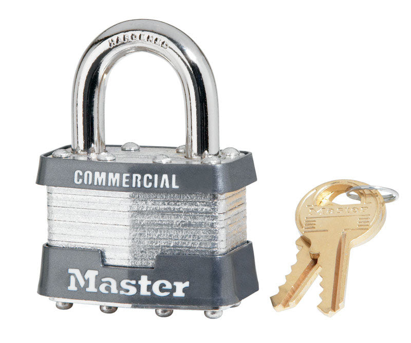 Master Lock Company Llc, Master Lock 1-5/16 in. H x 1 in. W x 1-3/4 in. Laminated Steel 4-Pin Cylinder Padlock 6 pk Keyed Alike (Pack de 6)