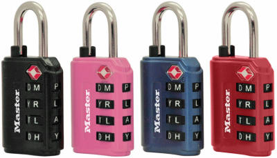 Master Lock Company Llc, Master Lock 1-5/32 in. H X 5/8 in. W X 1-3/16 in. L Serrure à bagage à combinaison à 4 cadrans en acier