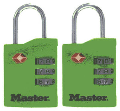 Master Lock Company Llc, Master Lock 1-9/16 in. H X 5/8 in. W X 1-3/8 in. L Acier recouvert de vinyle Porte-bagages à combinaison à 3 cadrans