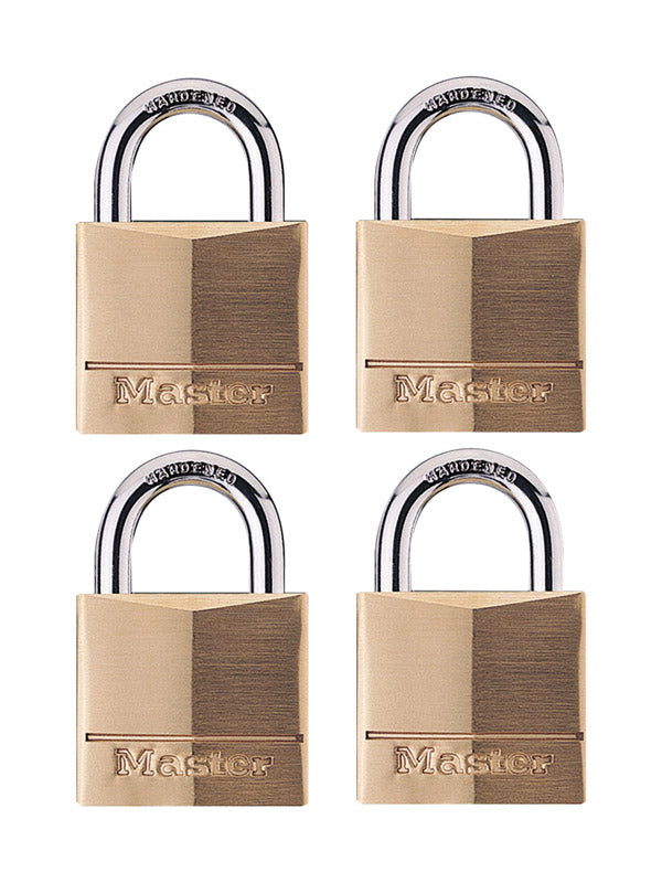Master Lock Company Llc, Master Lock 1-9/16 in. W Brass 4-Pin Cylinder Padlock Keyed Alike