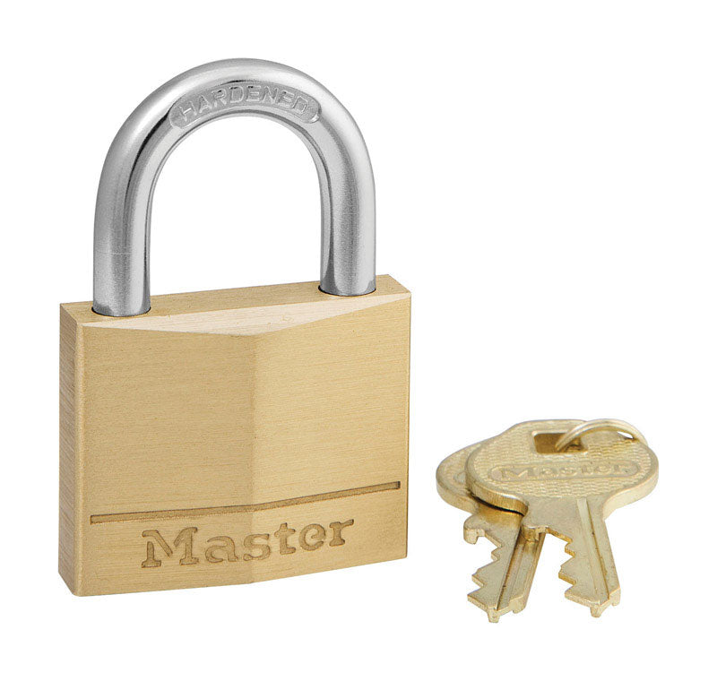 Master Lock Company Llc, Master Lock 1-9/16 in. W Brass 4-Pin Cylinder Padlock Keyed Alike