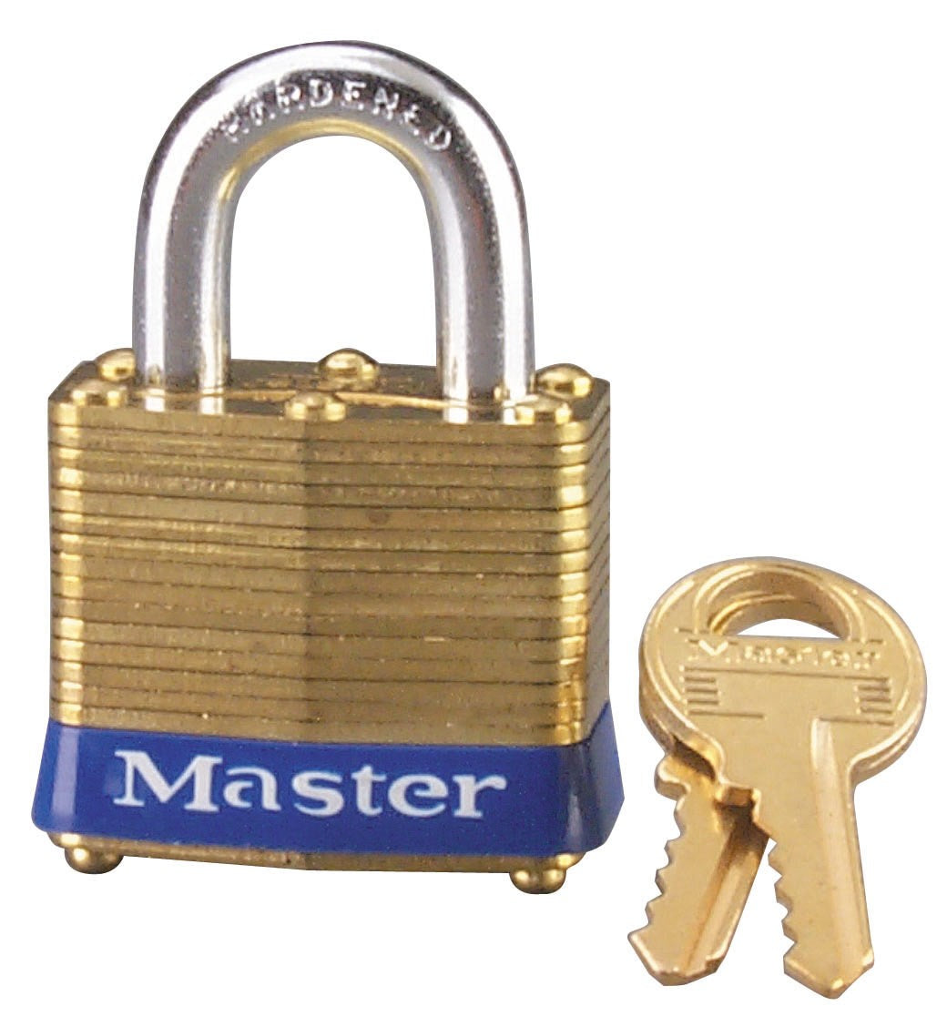 Master Lock Company Llc, Master Lock 1-9/16 in. W Laminated Brass 4-Pin Cylinder Padlock