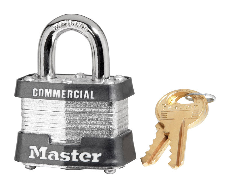 Master Lock Company Llc, Master Lock 1-9/16 in. W Steel Pin Tumbler Padlock Keyed Alike