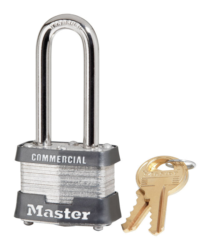 Master Lock Company Llc, Master Lock 1-9/16 in. W X 2 in. Laminated Steel Key Padlock Keyed Alike