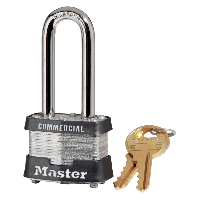 Master Lock Company Llc, Master Lock 1-9/16 in. W X 2 in. Laminated Steel Key Padlock Keyed Alike