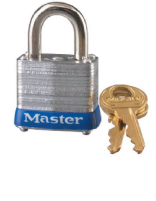 Master Lock Company Llc, Master Lock 1 po H X 11/16 po L X 1-1/8 po W X 1-1/8 in. Laminated Steel 4-Pin Cylinder Padlock