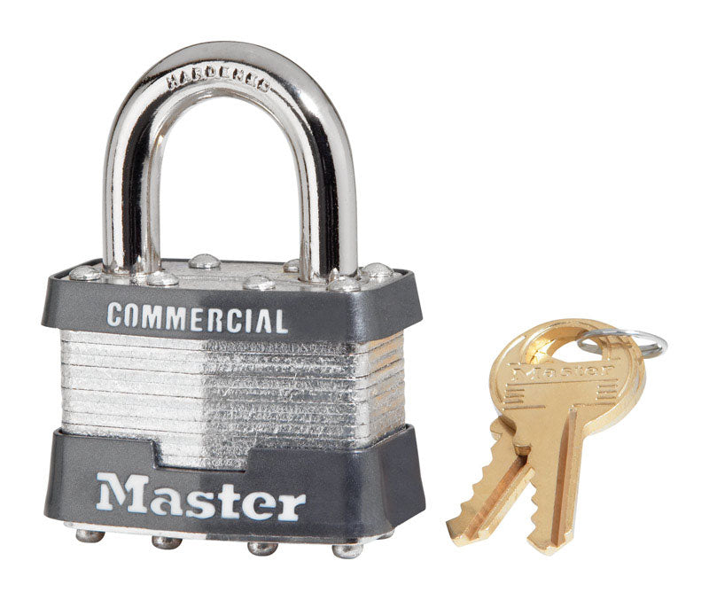 Master Lock Company Llc, Master Lock 1.75 in. H x 1.75 in. W x 1-3/4 in. Laminated Steel Dual Ball Bearing Locking Padlock (paquet de 6)