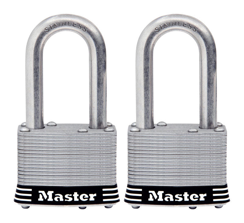 Master Lock Company Llc, Master Lock 1.75 in. W Stainless Steel 4-Pin Tumbler Padlock Keyed Alike