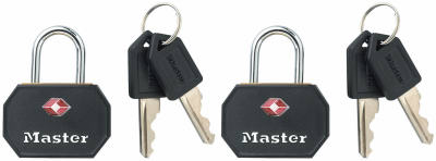 Master Lock Company Llc, Master Lock 15/16 in. H X 5/8 in. W X 1-1/4 in. L Vinyl Covered Steel Pin Tumbler Luggage Lock Keyed