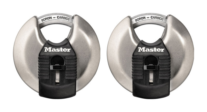 Master Lock Company Llc, Master Lock 2-3/4 in. W Stainless Steel Dual Ball Bearing Locking Disk Padlock Keyed Alike