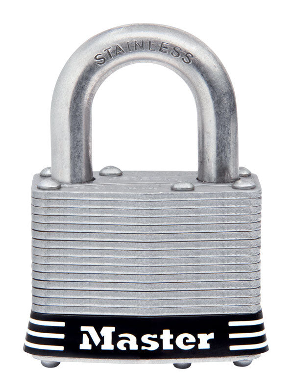 Master Lock, Master Lock 2 in. W Acier inoxydable 4 goupilles Tumbler Laminated Padlock Keyed Alike