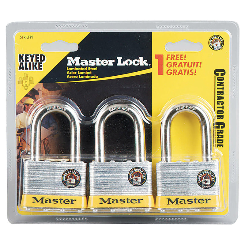 Master Lock Company Llc, Master Lock 2 in. W Laminated Steel Double Locking Padlock Keyed Alike