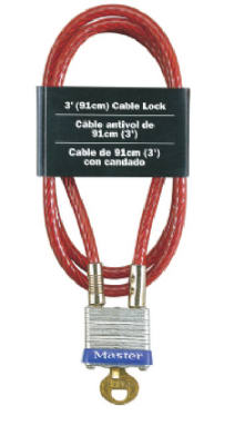 Master Lock Company Llc, Master Lock 3/16 in. W X 36 in. L Acier 4-Pin Cylinder Locking Cable