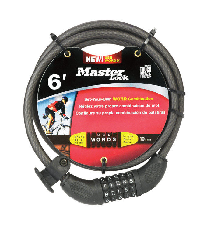 Master Lock Company Llc, Master Lock 3/8 in. W X 6 ft. L Steel 5-Dial Combination Locking Cable 1 pk