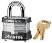 Master Lock Company Llc, Master Lock 3KA 1-9/16 in. W Laminated Steel 4-Pin Cylinder Padlock Keyed Alike