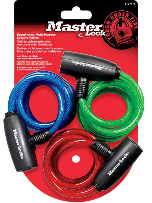 Master Lock Company Llc, Master Lock 5/16 in. W X 6 ft. L Vinyl Covered Steel Key Bike Lock Keyed Alike